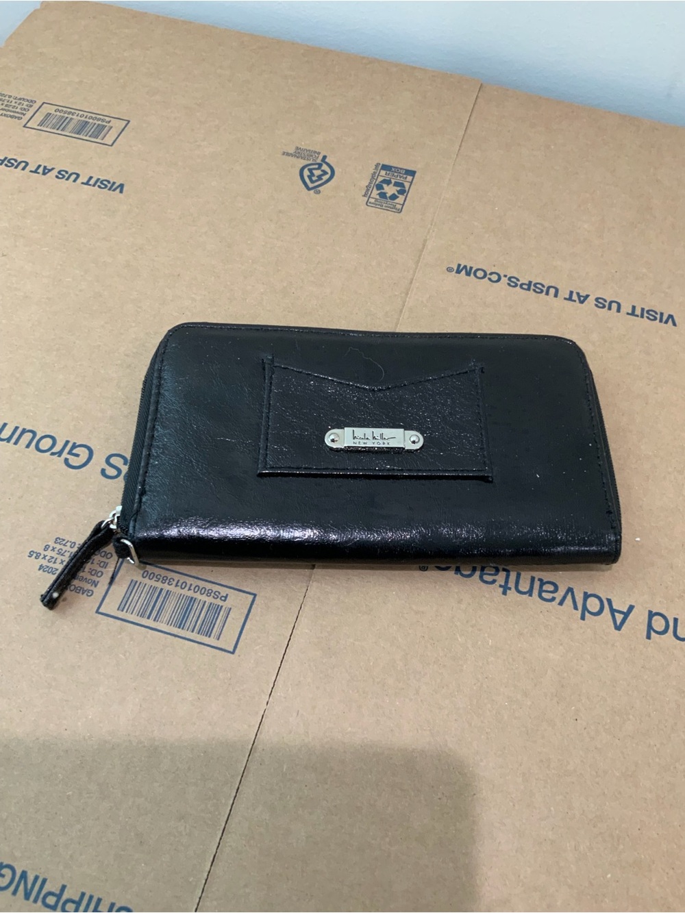 b.ø.c Black Zip-Around Leather Wallet